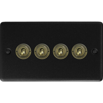 contour graphite toggle switch (4 gang) front fc20825