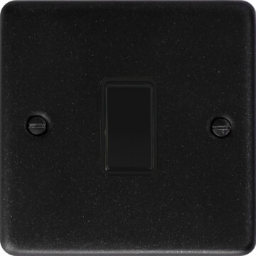 contour graphite intermediate light switch (1 gang/black plastic switch) front fc20825