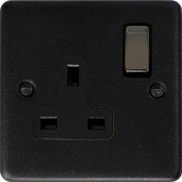 contour graphite single socket (black nickel switch) front fc20825