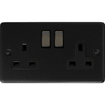 contour graphite double socket (black nickel switches) front fc20825