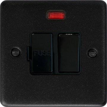 contour graphite switched fused spur with neon (black plastic switch) front fc20825