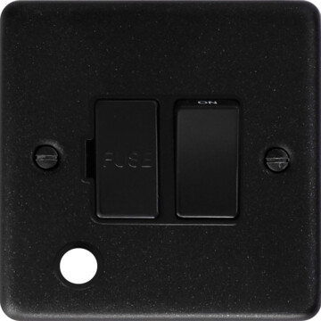 contour graphite switched fused spur with flex outlet (black plastic switch) front fc20825