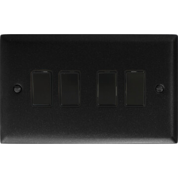 spectrum graphite light switch (4 gang/black switches) front fc20825
