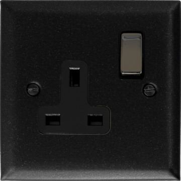 spectrum graphite single socket (black nickel switch) front fc20825