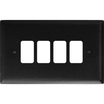 spectrum graphite grid plate (4 gang) front fc20825