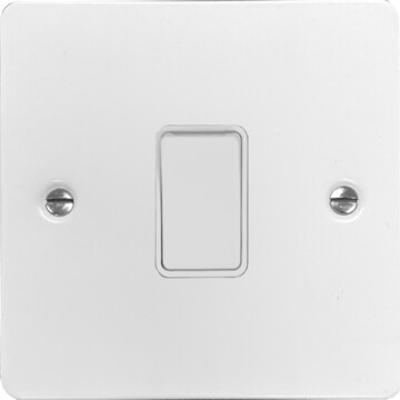 flat white light switch (1 gang) front fc20825