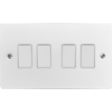 flat white light switch (4 gang) front fc20825
