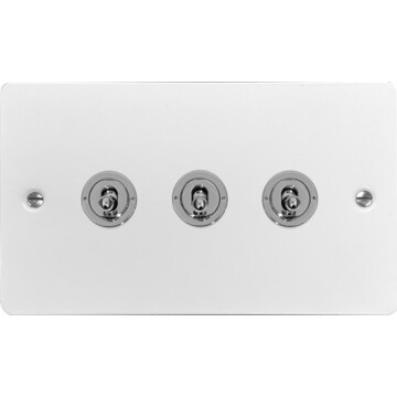 flat white toggle switch (3 gang) front fc20825