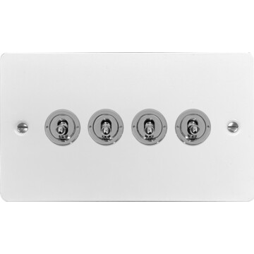 flat white toggle switch (4 gang) front fc20825