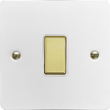 flat white intermediate switch (polished brass switch) front fc20825