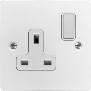 flat white socket (single socket) front fc20825