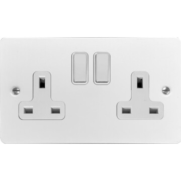 flat white socket (double socket) front fc20825