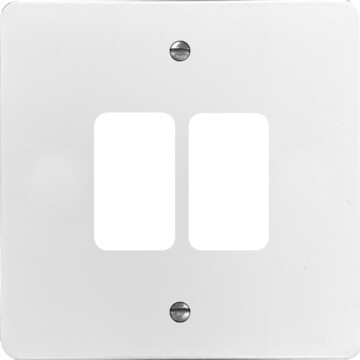 flat white grid plate (2 gang) front fc20825