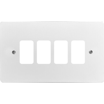 flat white grid plate (4 gang) front fc20825