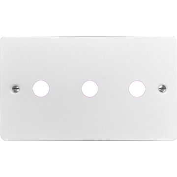 flat white toggle grid plate (3 gang) front fc20825