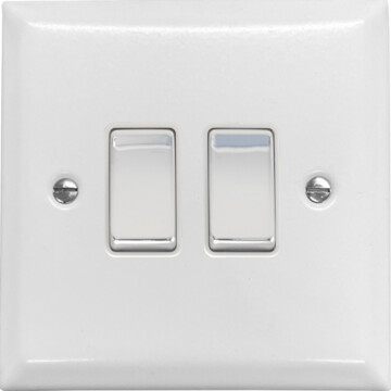 spectrum white light switch (2 gang/polished chrome switches) front fc20825