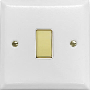 spectrum white light switch (1 gang/polished brass switch) front fc20825