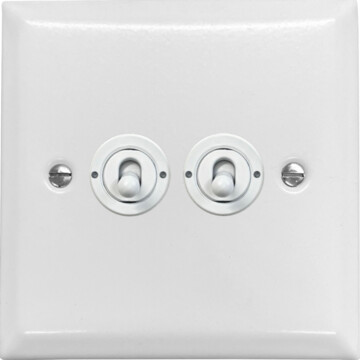 spectrum white toggle switch (2 gang/white toggle) front fc20825