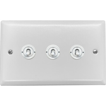spectrum white toggle switch (3 gang/white toggle) front fc20825