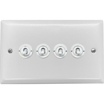 spectrum white toggle switch (4 gang/white toggle) front fc20825