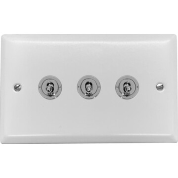 spectrum white toggle switch (3 gang/polished chrome switches) front fc20825