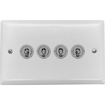 spectrum white toggle switch (4 gang/polished chrome switches) front fc20825