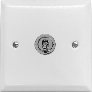 spectrum white intermediate toggle switch (1 gang//polished chrome switch) front fc20825