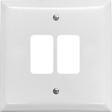 spectrum white grid plate (2 gang) front fc20825