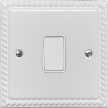 monarch white light switch (1 gang/white switch) front fc20825