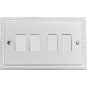 monarch white light switch (4 gang/white switches) front fc20825