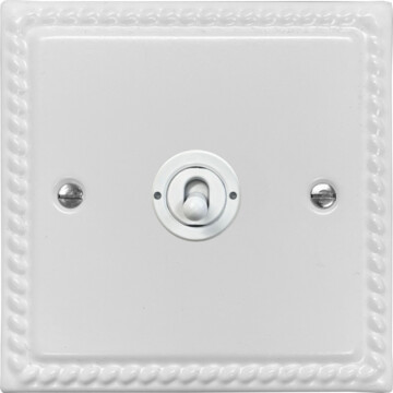 monarch white intermediate toggle switch (1 gang/white toggle) front fc20825