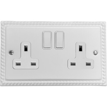 monarch white double socket (white switches) front fc20825