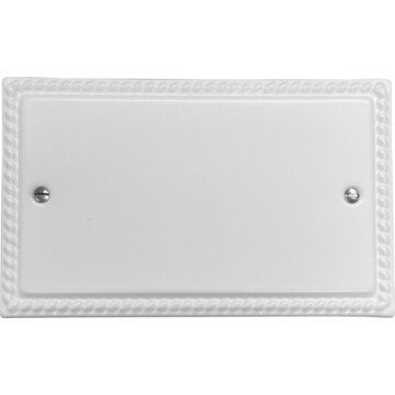 monarch white double blank plate front fc20825