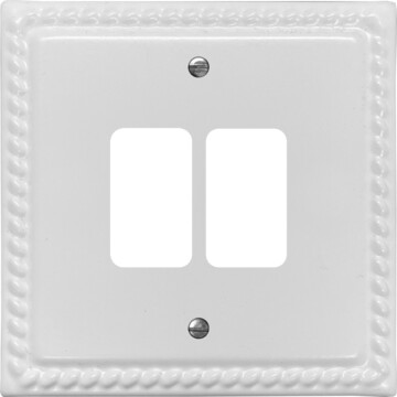 monarch white grid plate (2 gang) front fc20825