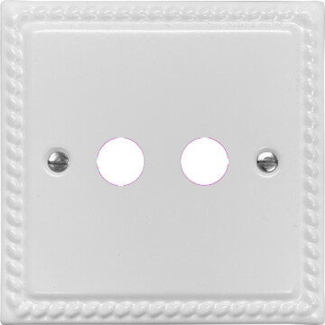 monarch white toggle grid plate (2 gang) front fc20825
