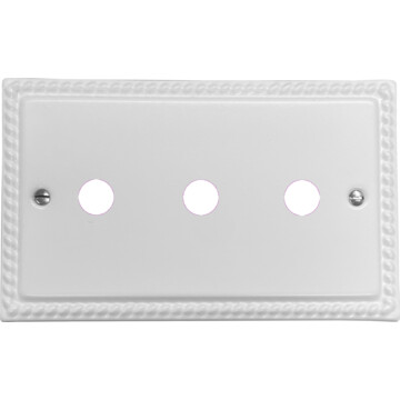 monarch white toggle grid plate (3 gang) front fc20825