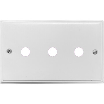 white toggle grid plate (3 gang) front fc20825