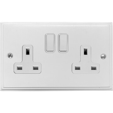 white double socket front fc20825