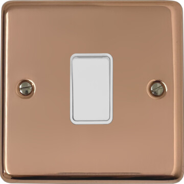 contour copper hand waxed light switch (1 gang/white switch) front fc20825