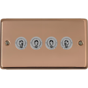 contour copper hand waxed toggle switch (4 gang) front fc20825