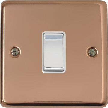 contour copper hand waxed intermediate switch (1 gang/white insert/polished chrome switch) front fc20825