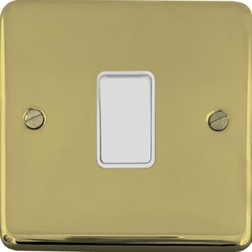 contour polished brass hand waxed light switch (1 gang/white switch) front fc20825