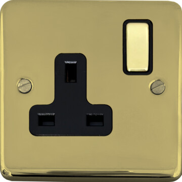 contour polished brass hand waxed single socket (brass switch) front fc20825