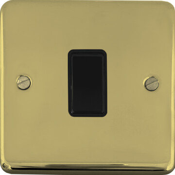 contour polished brass hand waxed intermediate switch (black switch) front fc20825
