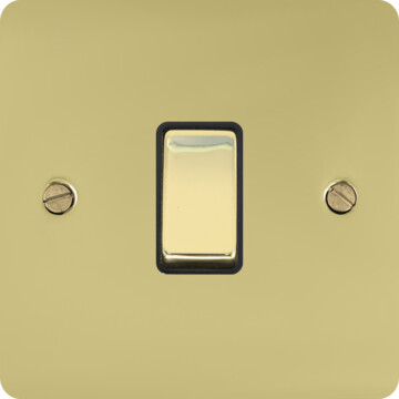 flat polished brass hand waxed intermediate switch (brass switch) front fc20825