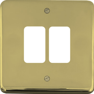 contour polished brass unlacquered grid plate (2 gang) front fc20825
