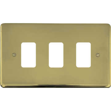 contour polished brass unlacquered grid plate (3 gang) front fc20825
