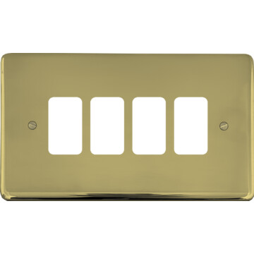 contour polished brass unlacquered grid plate (4 gang) front fc20825