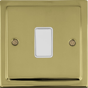 polished brass unlaquered light switch (1 gang/white switch) front fc20825