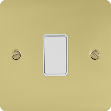flat polished brass unlacquered intermediate switch (white switch) front fc20825